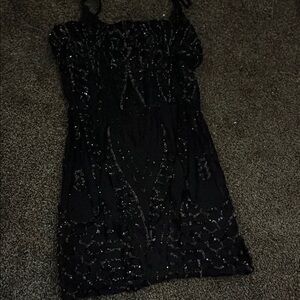 Elegant Black Sequin Dress
